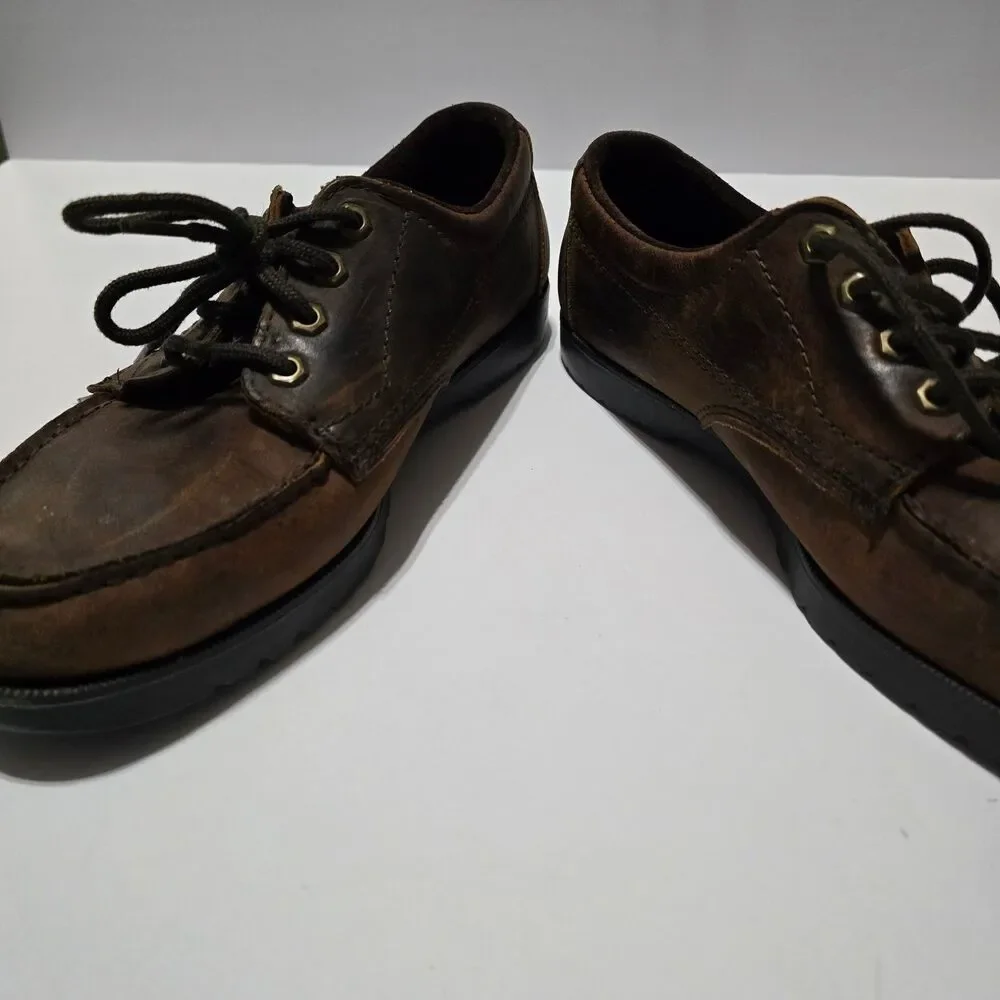 EASTLAND Men's Casual Shoes Brown 10.5W Leather Lace-Up Moc Toe